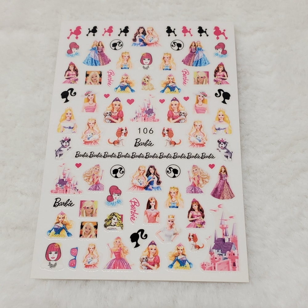 💖10 FOR 20💖New y2k barbie nail decals sheet